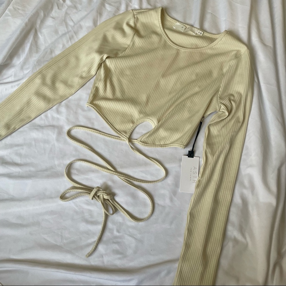 ASTR The Label Tie Waist Long Sleeve Top - Picture 4 of 4